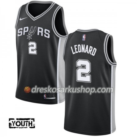 Dječji NBA Dres San Antonio Spurs Kawhi Leonard 2 Nike 2017-18 Crna Swingman